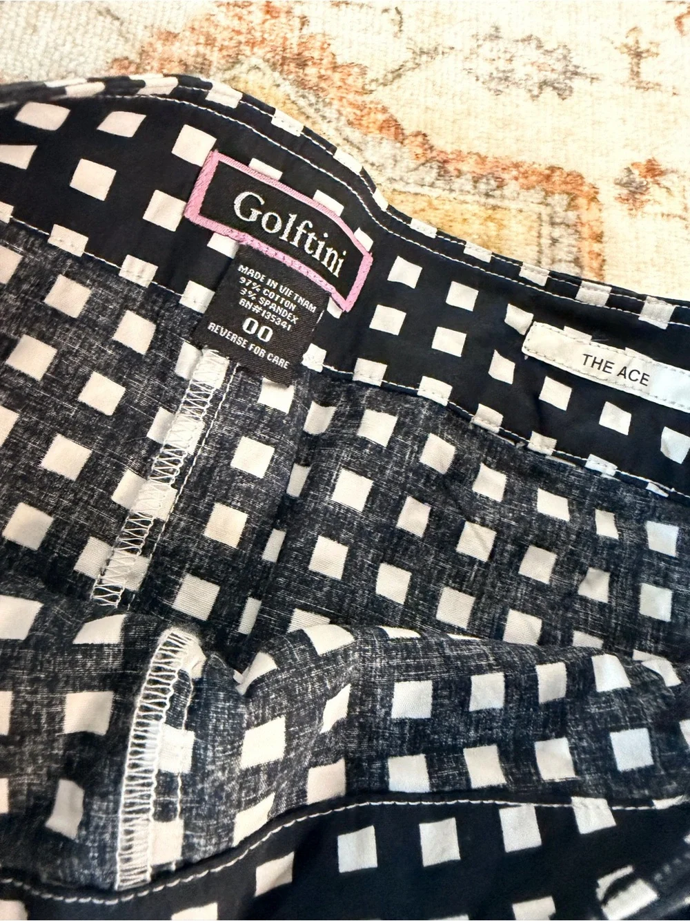 Golftini gingham golf skirt with white trim